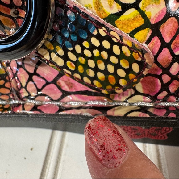 Alegria Classic Clogs EU 40 US 9.5 / 10 Rainbow Snake Patent Leather Print Shoes - Picture 10 of 15